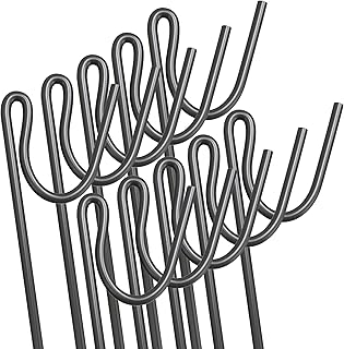 Fencing Pin 1.15m Long 8mm Thick Pins, 10 Pack of Steel Fencing Road Pins, Garden Metal Fence Stakes for Temporary Outdoor Garden Fencing and Signage