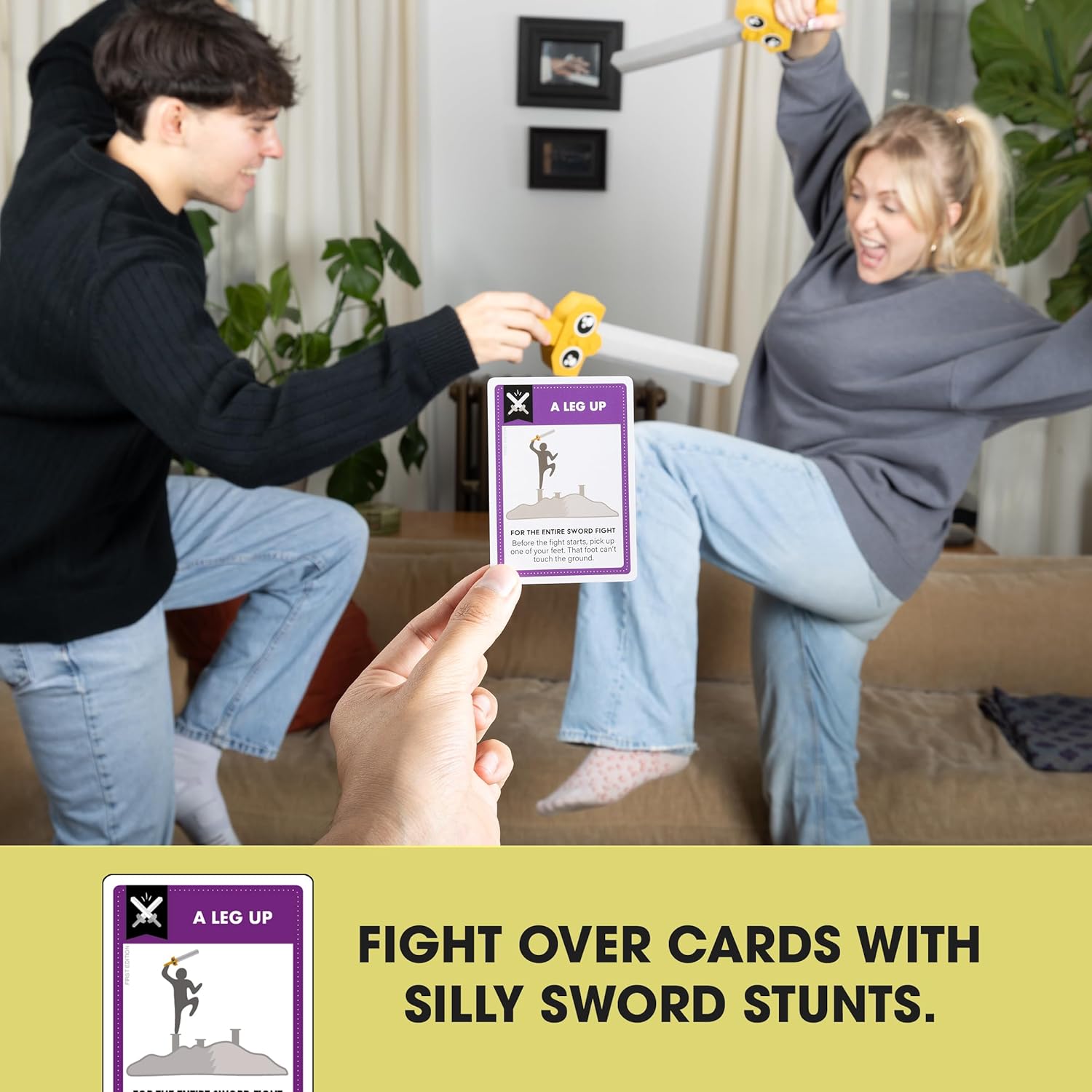 Exploding Kittens Let's Hit Each Other with Fake Swords 3-6 Players - Ages 7+ - 15 Minutes to Play - A Sword Fighting Card Game - Party Game, Family Game Night, Kid and Adult Card Game