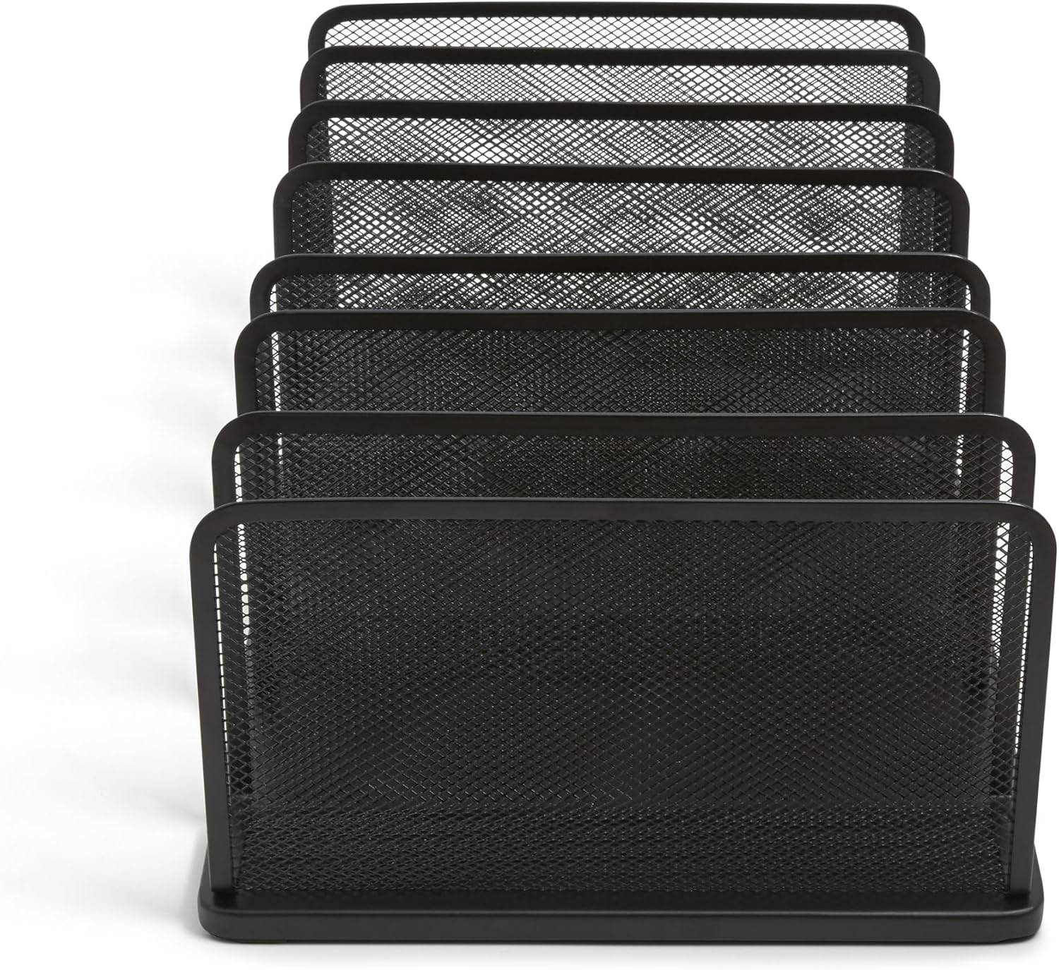 TRU RED Wire Mesh File Organizer, 7‑Compartment – Vertical Desktop Sorter for Files, Folders & Mail
