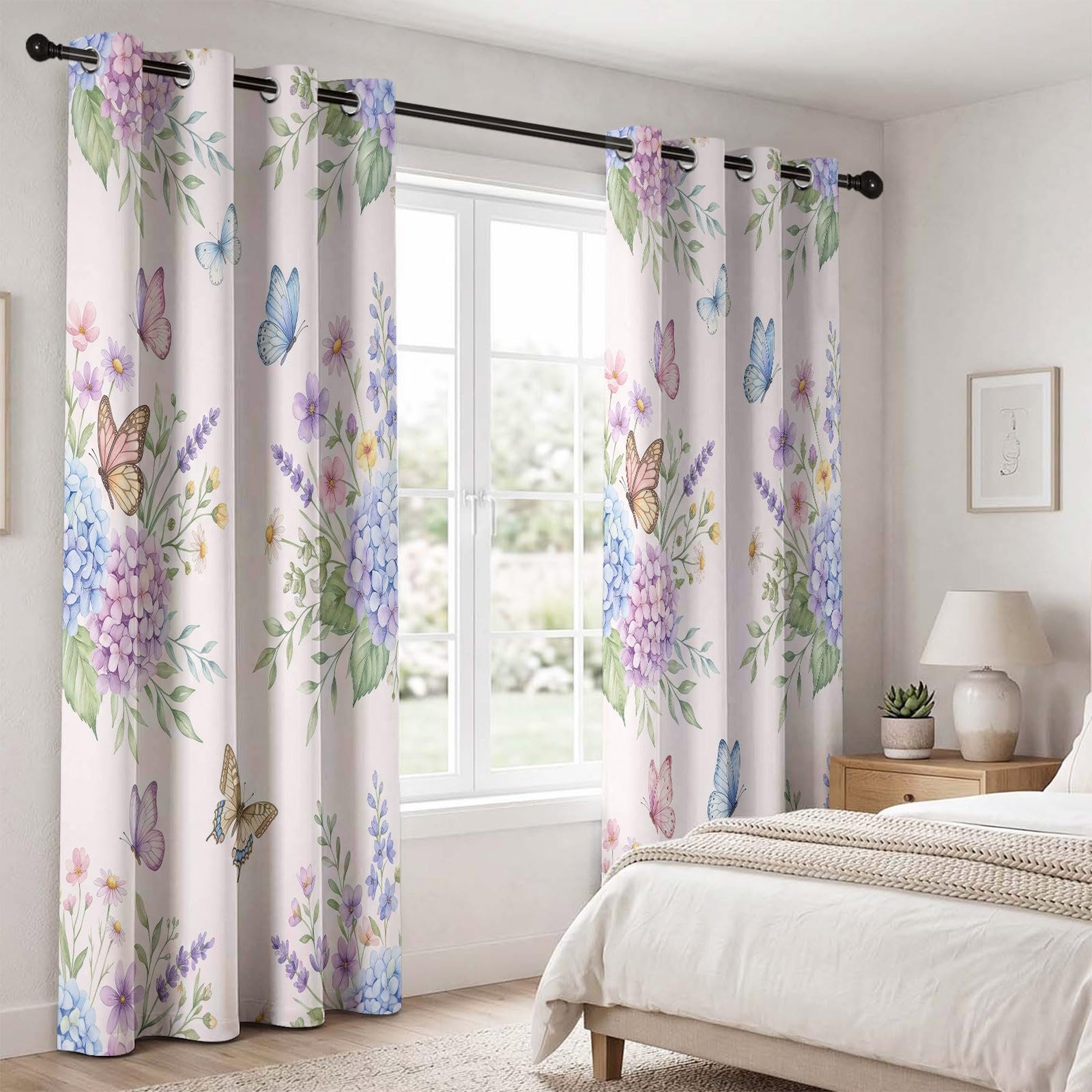 Verdunklungsvorhänge 2er H260 x B140 cm, Hellrosa Blickdicht Gardinen