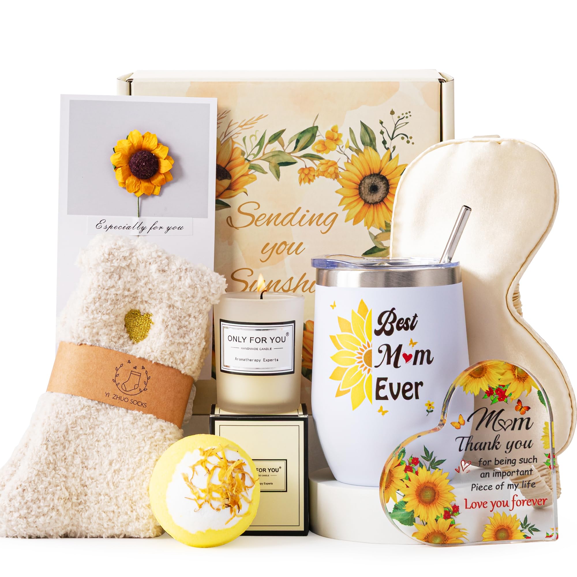 Valentines Day Gifts for Mum, Birthday Hampers Pamper from Daughter Son Kids,Best Mum Ever Ideas Set for Women,Unique New Mummy Get Well Soon Box Self Care Package for Mother-in-Law Wife from Husband