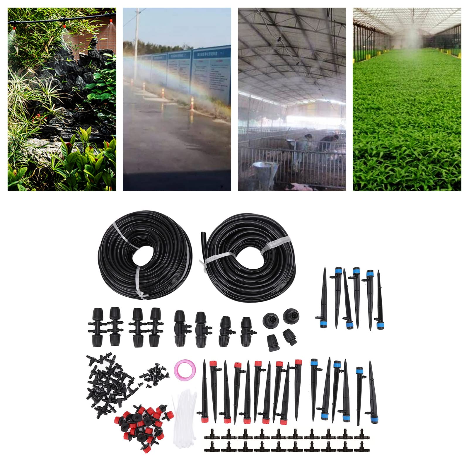 Kit de riego por goteo lvifloae con tubería de 98,4 pies