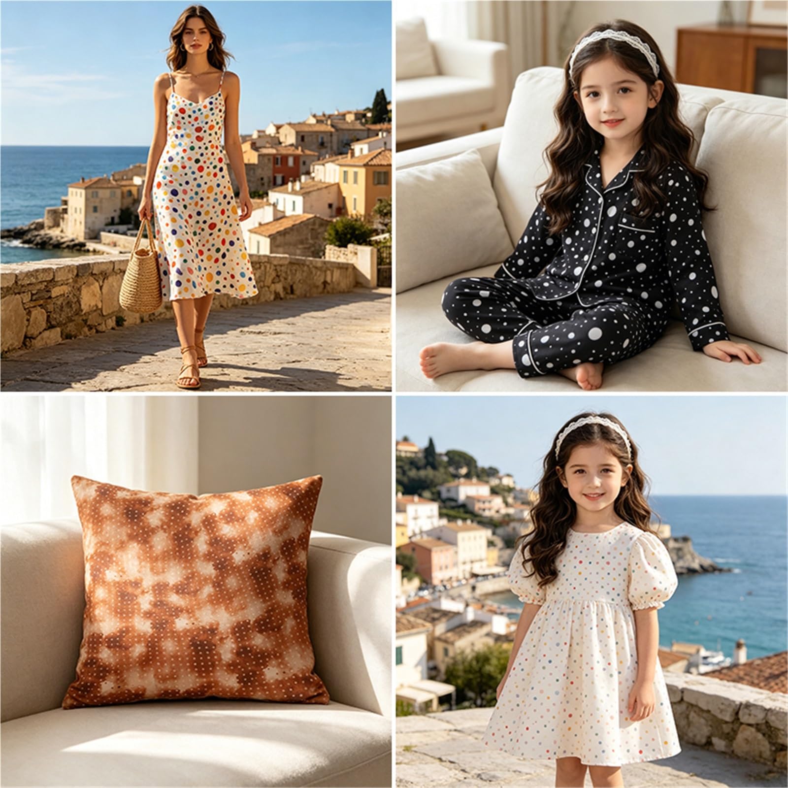 Tela de lunares Tela satinada suave y transpirable con estampado de puntos for vestidos, faldas tirantes, ropa for niños, pijamas, materiales costura DIY, 0,5 m/1m/5m(Color2,500x150cm)