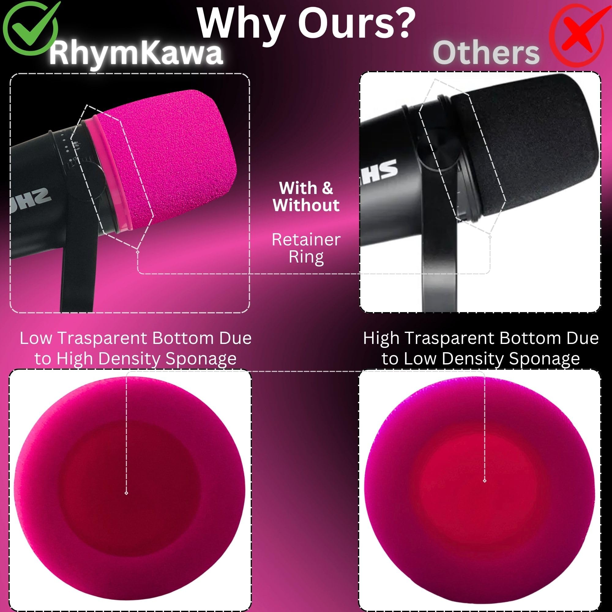 Amazon | RhymKawa MV7ポップフィルター Shure MV7、MV7i、MV7+、MV7X