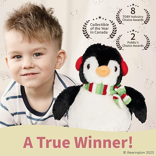 Miniatura 3 de Bearington Mr Flurry - Pingüino de peluche, animal de peluche navideño de 10 pulgadas
