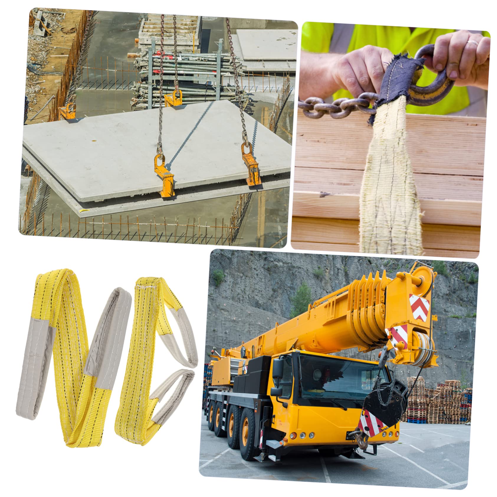 2st Hebegurt Rigging-Riemen Webschlinge Hebeschlingen-gurtbänder Hebeschlingen Für Geräte Schwerlast-straload-hebeschlinge Für Winden Schwere Polyester Yellow