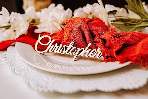 Miniatura 5 de Etiquetas de nombre de madera personalizadas para colocar lugares, tarjetas de lugar personalizadas para bodas, despedidas de soltera y eventos,