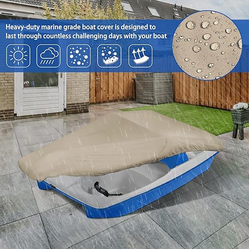 Miniatura 6 de iCOVER - Cubierta de pedal para lancha, se adapta a 3 o 5 personas, a prueba de agua, cubierta de barco resistente, color arena