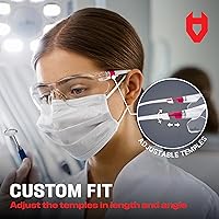 Vista 6 de NoCry Gafas de Seguridad Transparentes para Mujeres con Marcos Ajustables — Gafas de Seguridad Antiniebla con 100% de Protección UV y Resistencia a