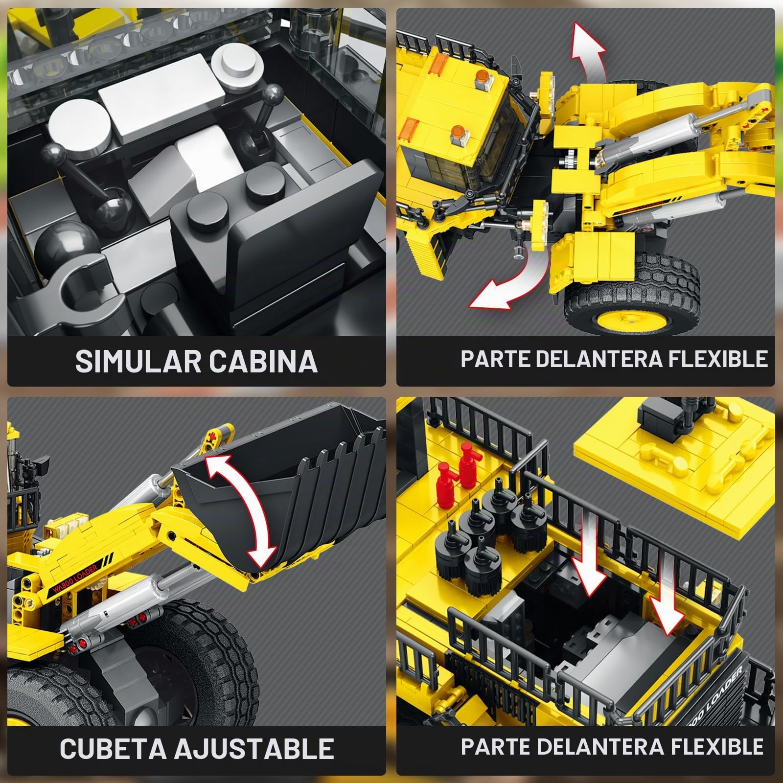 Reobrix Juego de bloques de construcción Bulldozer 22009, kit de modelo de vehículo de ingeniería para adultos, juguete de excavadora de control remoto con tracción en las 4 ruedas, regalos para