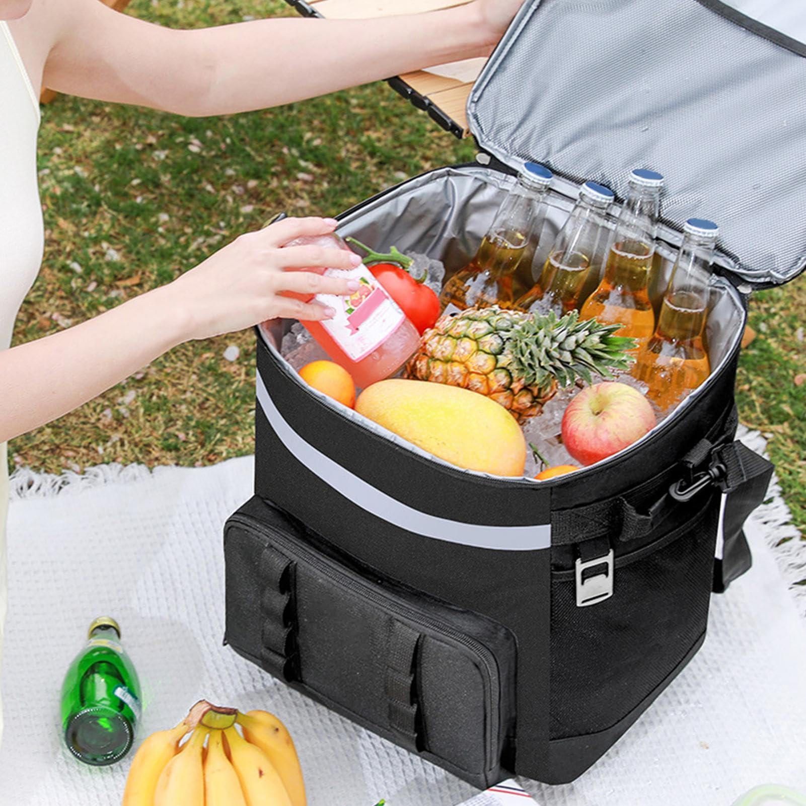 Zaino Refrigerante Impermeabile - Deposito Di Ghiaccio Isolato 35x25x40 Cm, Baule Per Bevande Con Ruote Da 35 Litri | Contenitore Di Conservazione Termica A Tenuta Stagna Attrezzatura Di Raffreddament