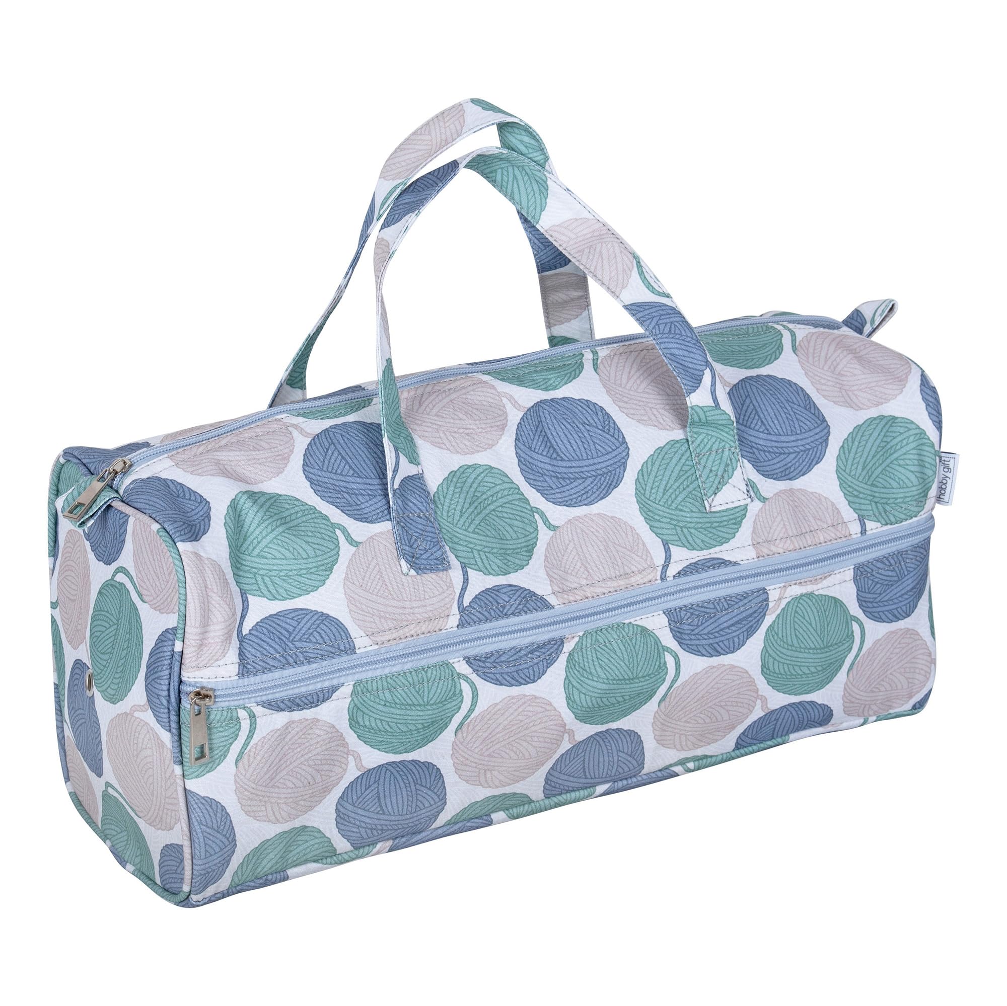 Hobby Gift Yarn Balls Knitting Bag - Large Yarn Holder Wool Storage Bag - Zipper Compartment For Up To 40Cm Knitting Needles, Crochet Hooks And Accessories - 16.5 X 45 X 19.5Cm
