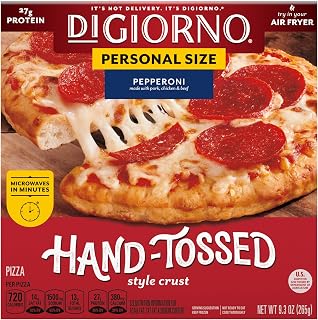 DiGiorno Four Cheese Small Hand-Tossed Crust Pizza, 10-Pack - 25g Protein, Crispy Frozen Single-Serve