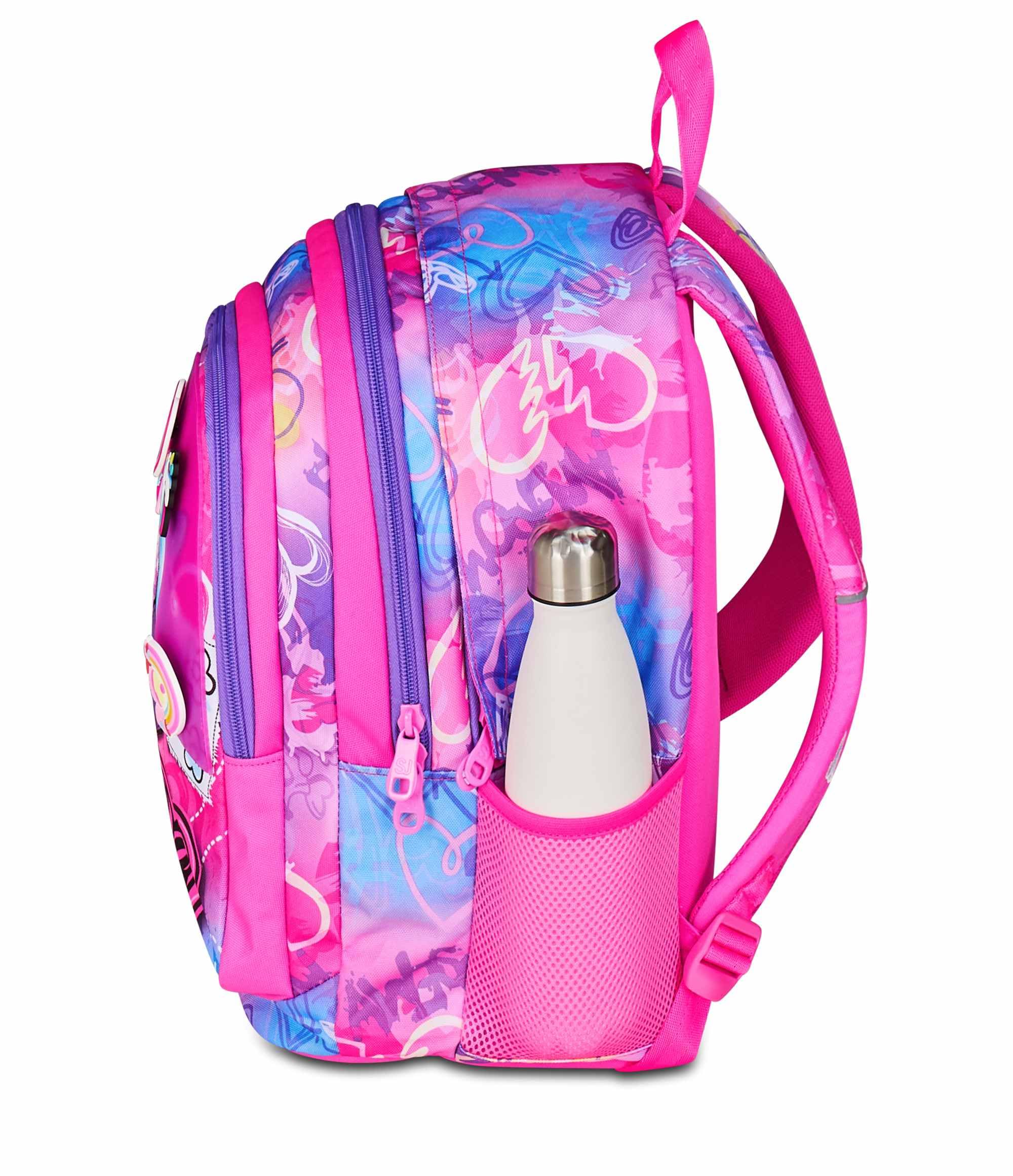 SJ GANG STYLE JAM GANG Zaino Scuola Advanced, Fucsia, Doppio Scomparto e Tasca per Borraccia, 29 L, Zaino Scuola Elementare, Zaino Bambina