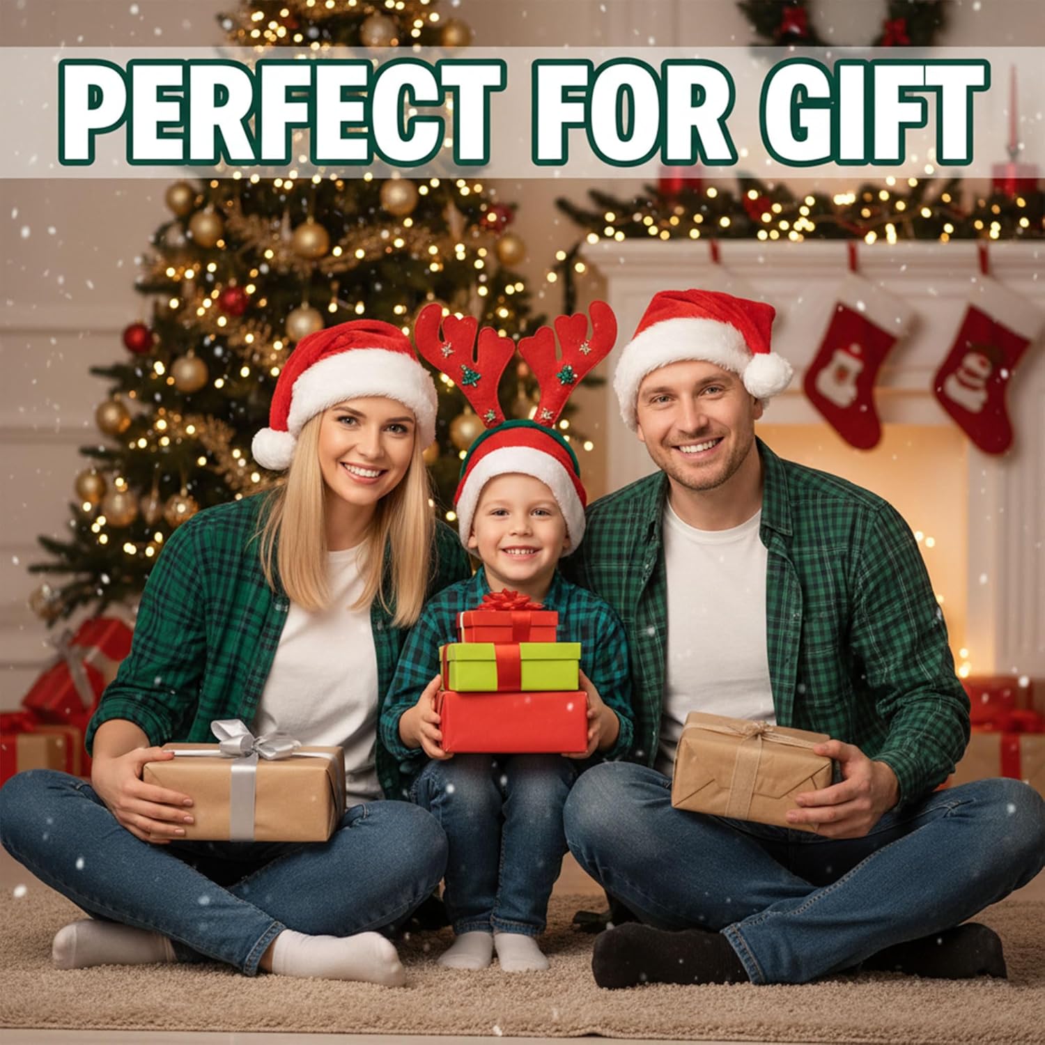 Santa Hat for Adults Red Velvet Thickened Plush Christmas Hat for Women and Men Holiday Xmas New Year Party Headwear - Image 6