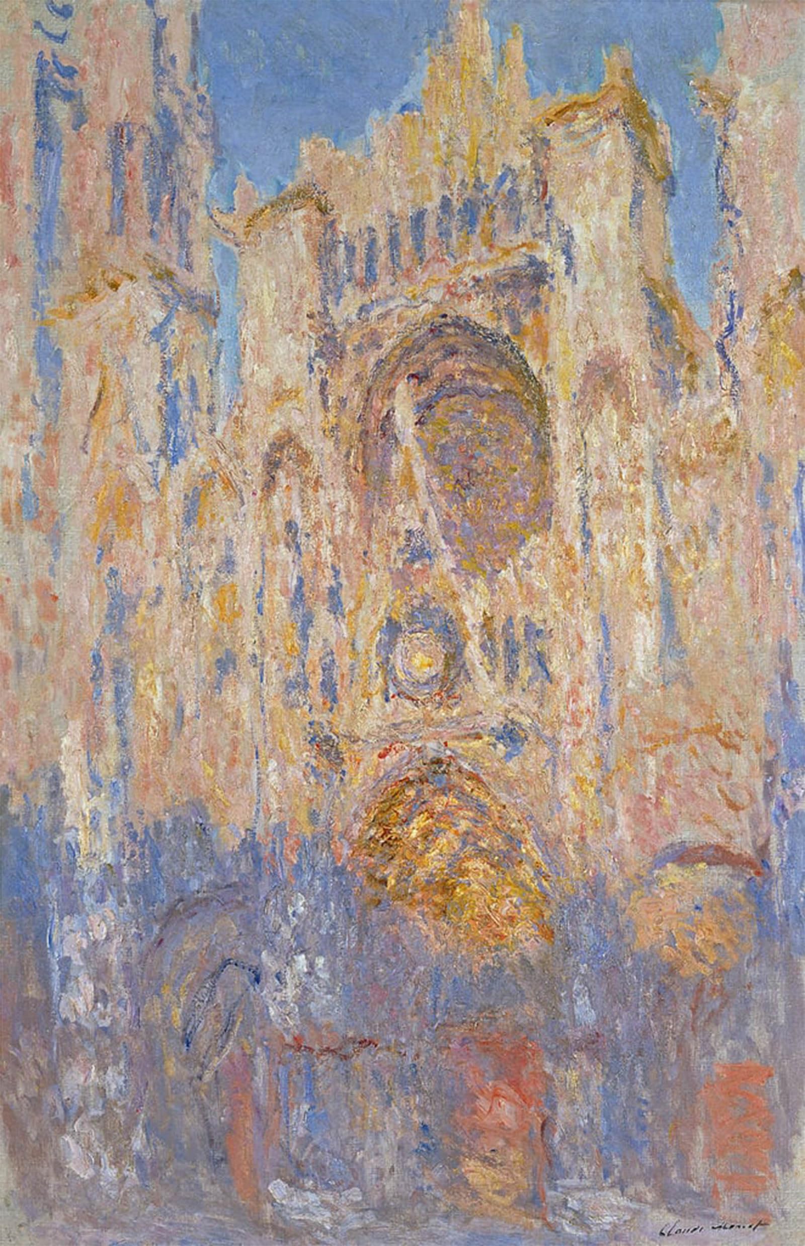 SERENDIPITP Vintage Wall Art Canvas Nordic Poster Canvas Print Picture Rouen Cathedral Effects of Sunlight Sunset by Claude Monet Wall Art Poster for Home Decor 60x90cm