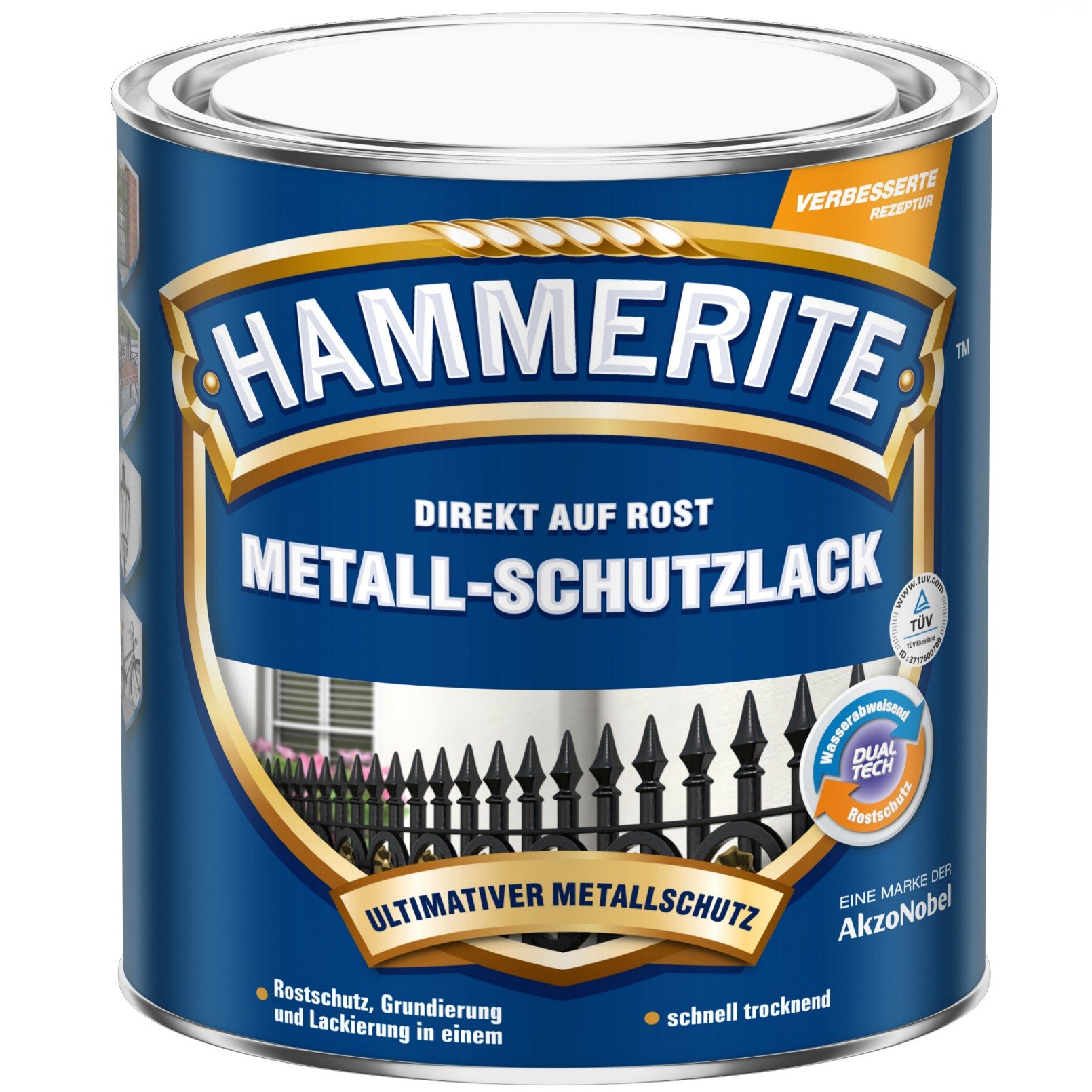 HAMMERITE Vernice Protettiva Antiruggine Metallo Lucido Bianco 2,5 L