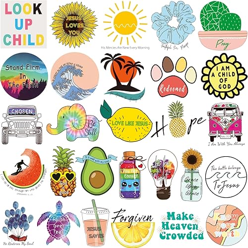 Miniatura 2 de 200 calcomanías cristianas inspiradoras para botellas de agua para laptop, vinilo impermeable con versículos de la Biblia, calcomanías de fe de
