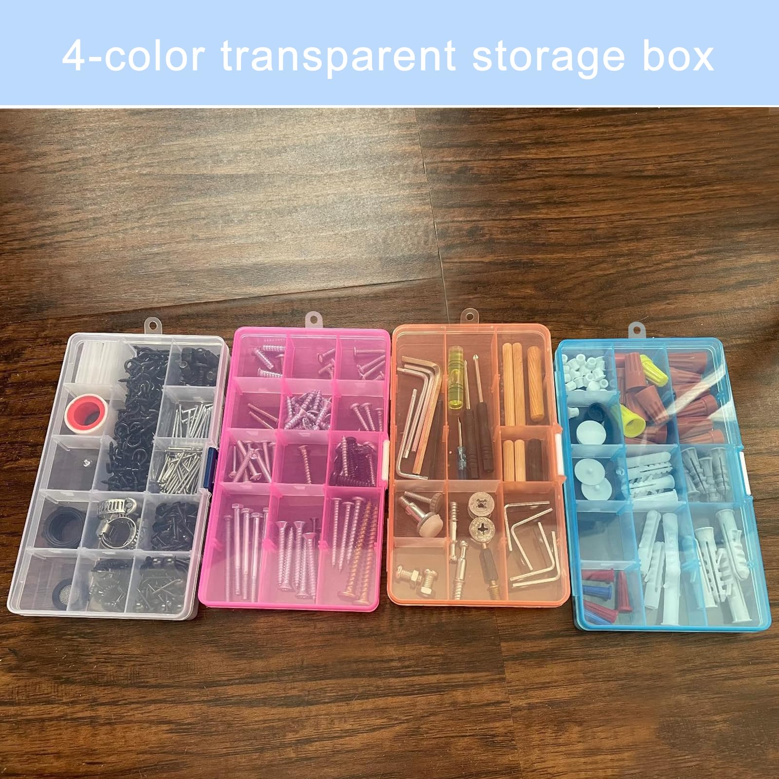 Lot De 2 Boîtes De Rangement 8 Compartiments Réglables – Organiseur Plastique Transparent Pour Vis, Perles, Bijoux Et Petites Pièces