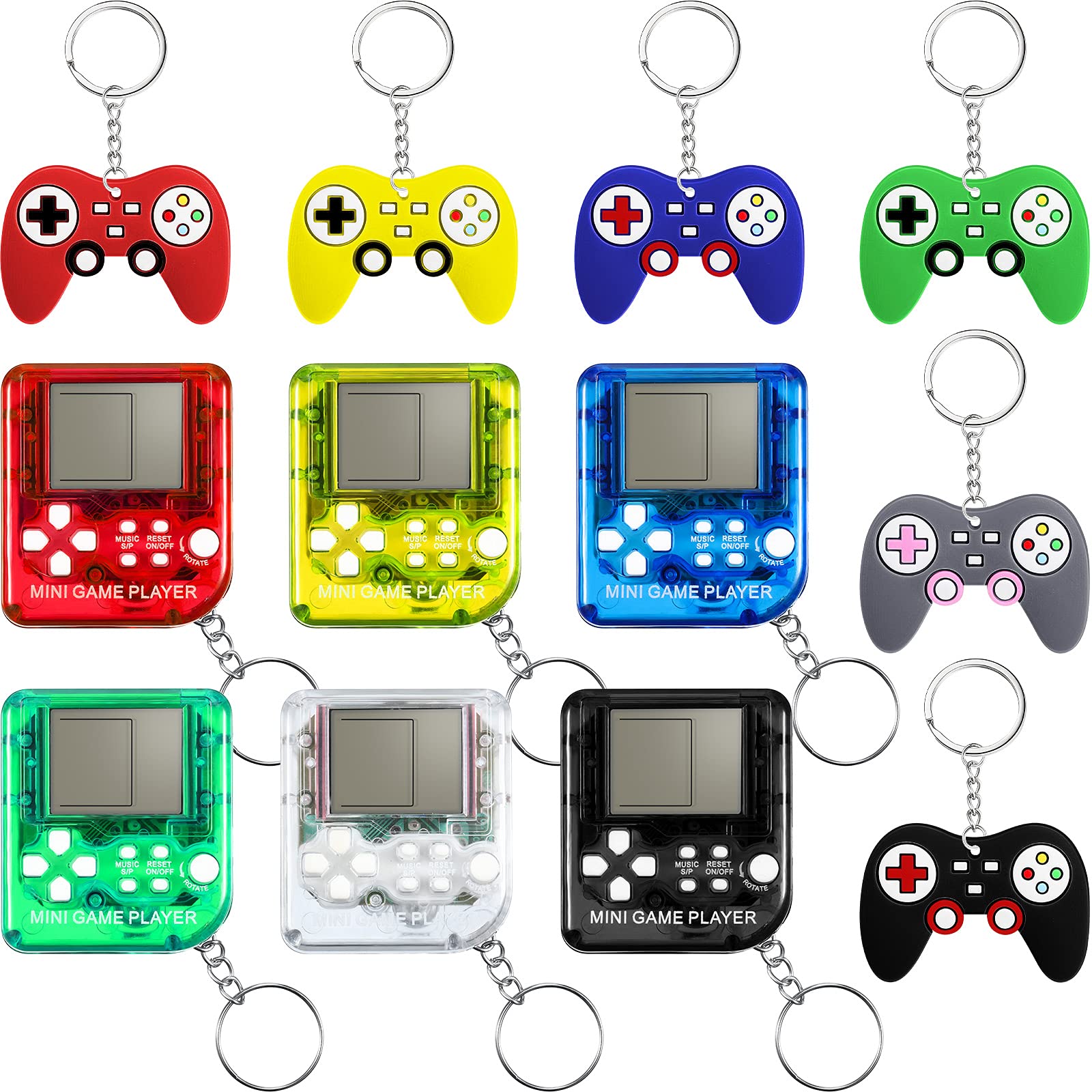 Buy 12 Pieces Christmas Video Game Party Favors Brick Game Keychain Set