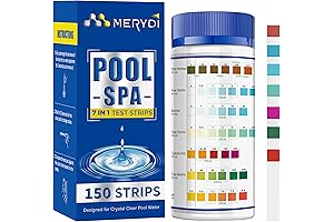 EasyTest 7-Way Pool Test Strips: 150-Pack for Pool & Hot Tub Water Testing