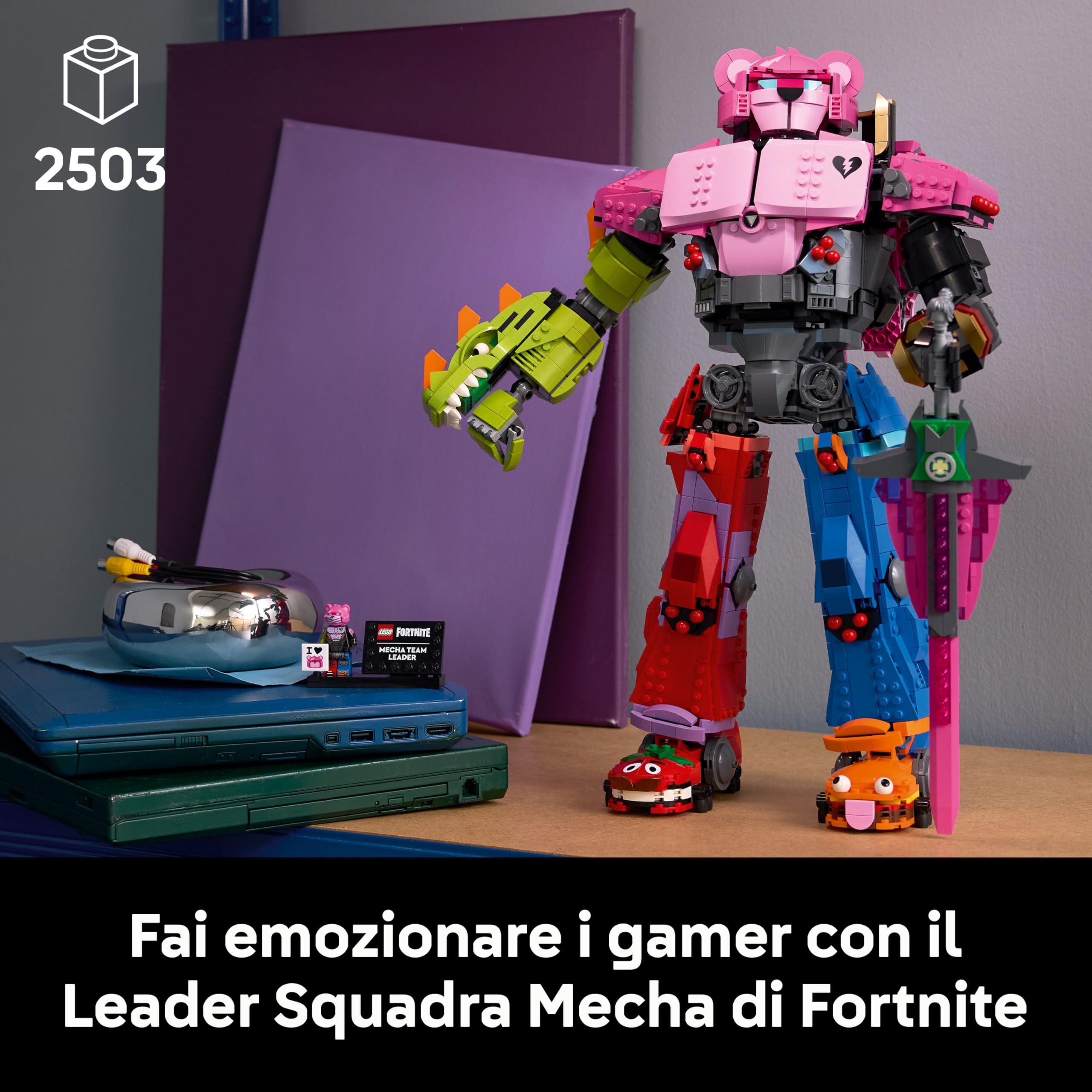 LEGO Fortnite Leader Squadra Mecha - Kit da Esposizione con Spada e Minifigure - Regalo da Collezione per Adulti Appassionati di Videogiochi - 77078, Mecha Team Leader 77078