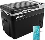 EUHOMY 12 Volt Refrigerator, 32QT(30L) Electric Cooler, Car Fridge APP Control, Car Refrigerator 12/24V DC 100-240V AC, Portable Freezer Usable Battery for Camping, Travel, Truck, Outdoor