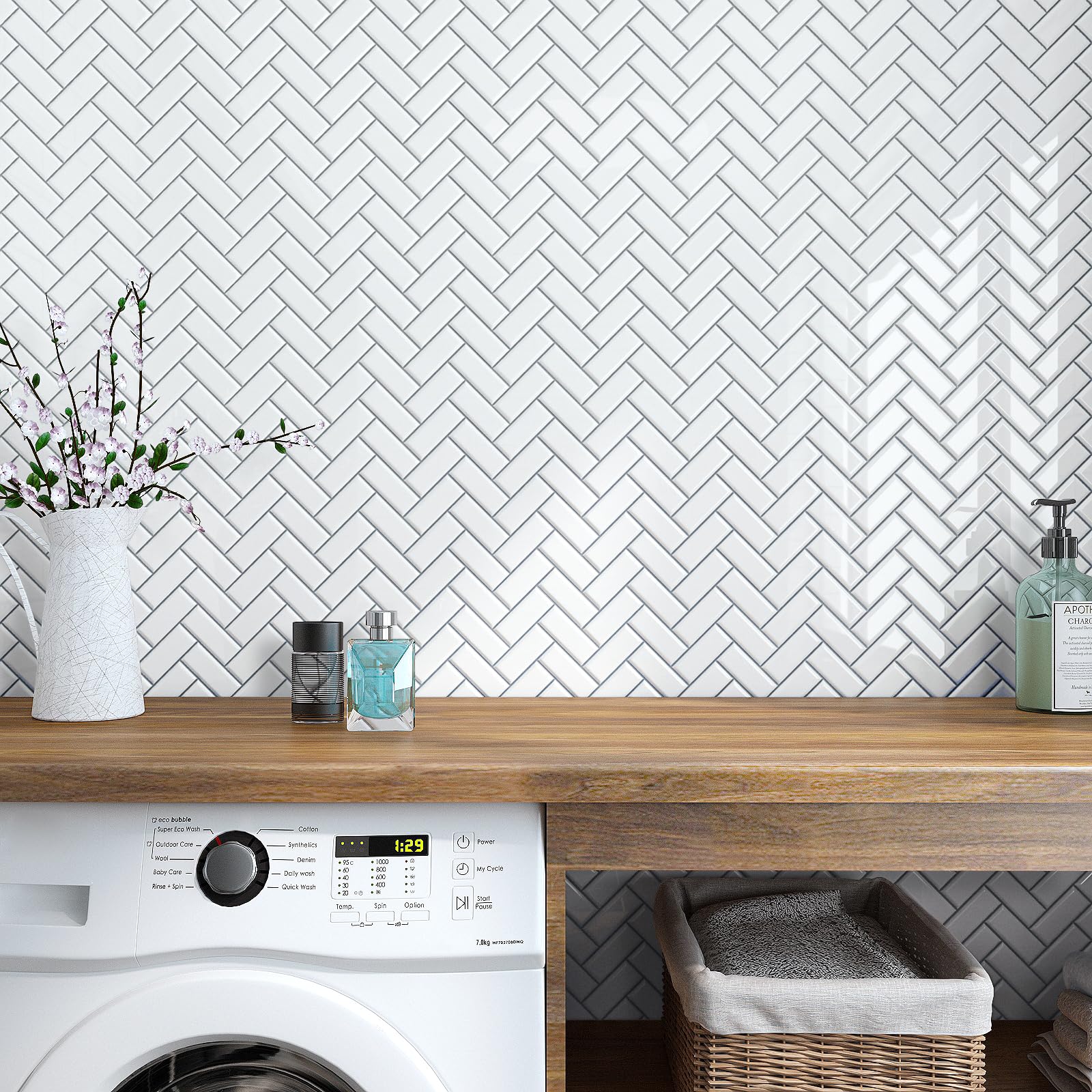 Piastrelle Adesive 3D VaryPaper - Effetto Mattone, 30.5x30.5cm, 10 Pezzi, Per Cucina/Bagno - Foto 6