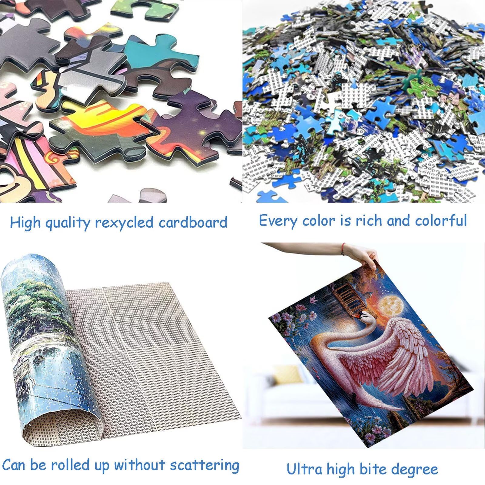 Puzzle 3000 elementów łabędź puzzle dla dorosłych księżyc 122 x 81 cm Unikalne rzemiosło klasyczne 3D drewniana układanka do rodzinnych gier aktywnych, układanka do samodzielnego wykonania nawet do