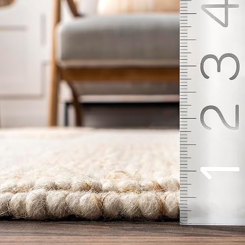 Miniatura 2 de nuLOOM Danielle - Alfombra abstracta de lana alta-baja, 4 x 6, marfil