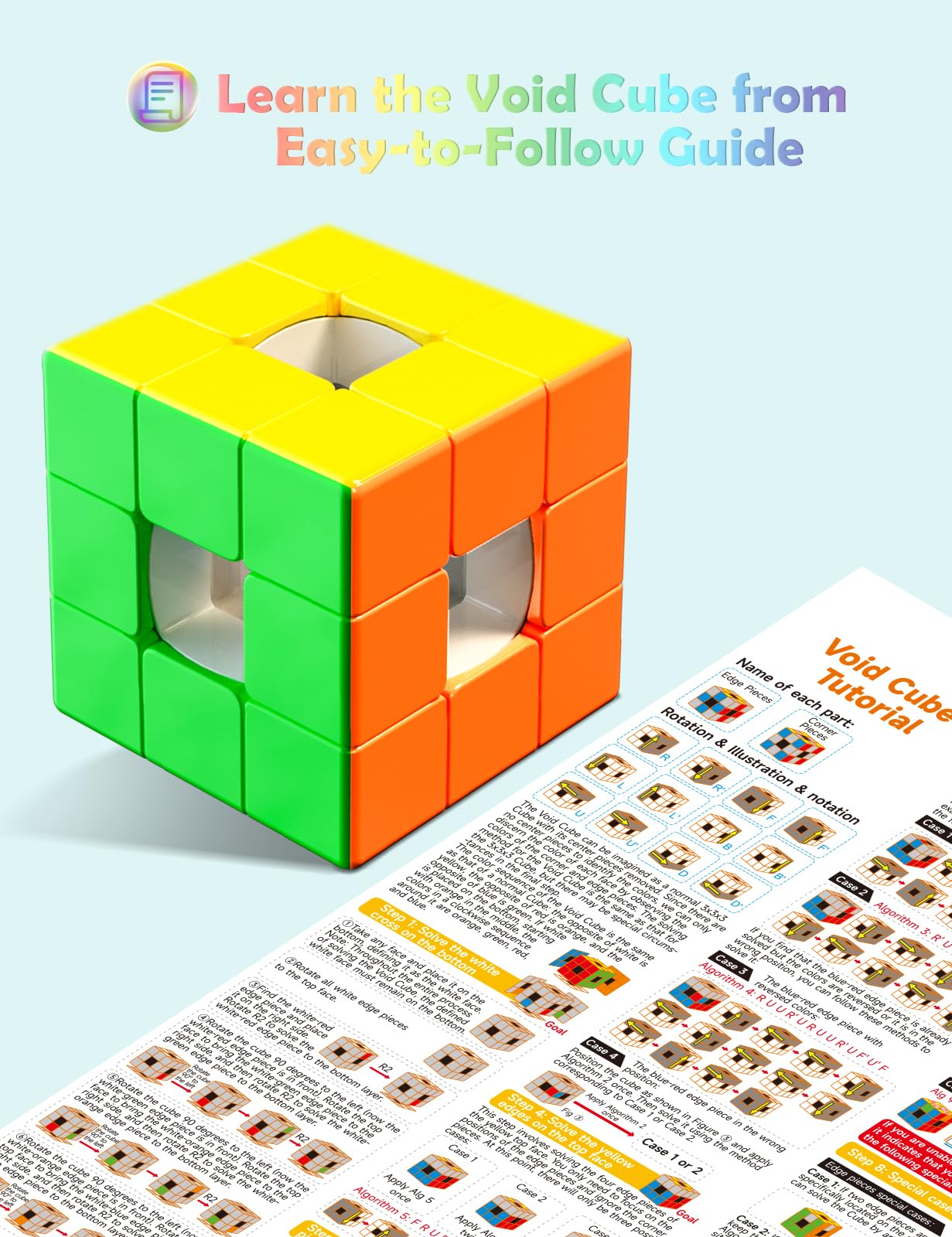 ROXENDA 3x3 speed cube pro magic cube - bez naklejek 3x3x3 pusta magiczna kostka z płynnym mechanizmem obrotowym, puzzle 3D z kolektorem Speed Cube