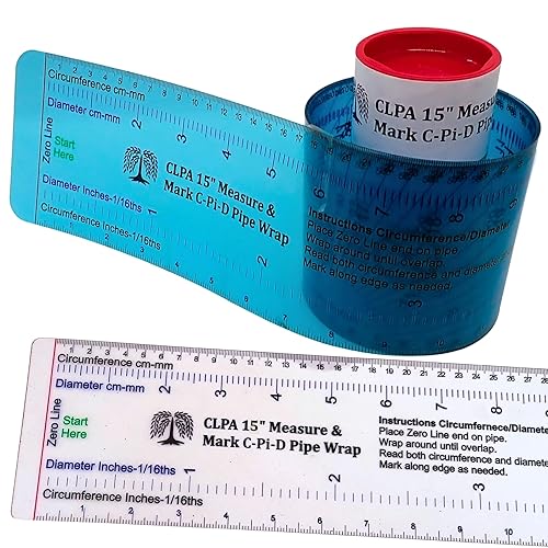 Medida de diámetro de 15 pulgadas y marca la envoltura de tubería C-Pi-D - Una herramienta de medición de tubos, herramienta de marcado de tuberías