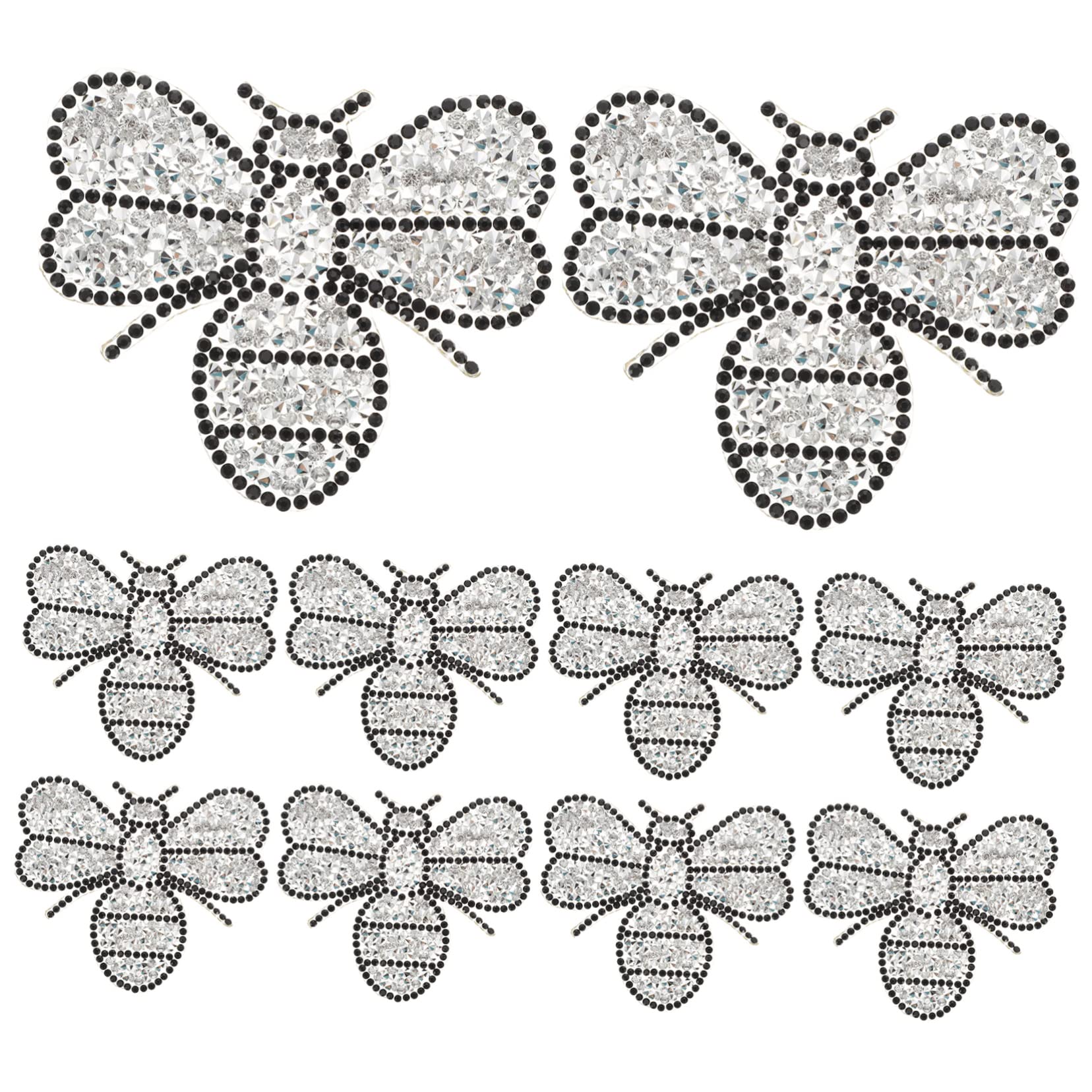 NUOBESTY 40pièces Patches Thermocollants Décoratifs Multifuntionnels Pour Vêtements Chapeaux Et Patches Résistants à Usure Argenté