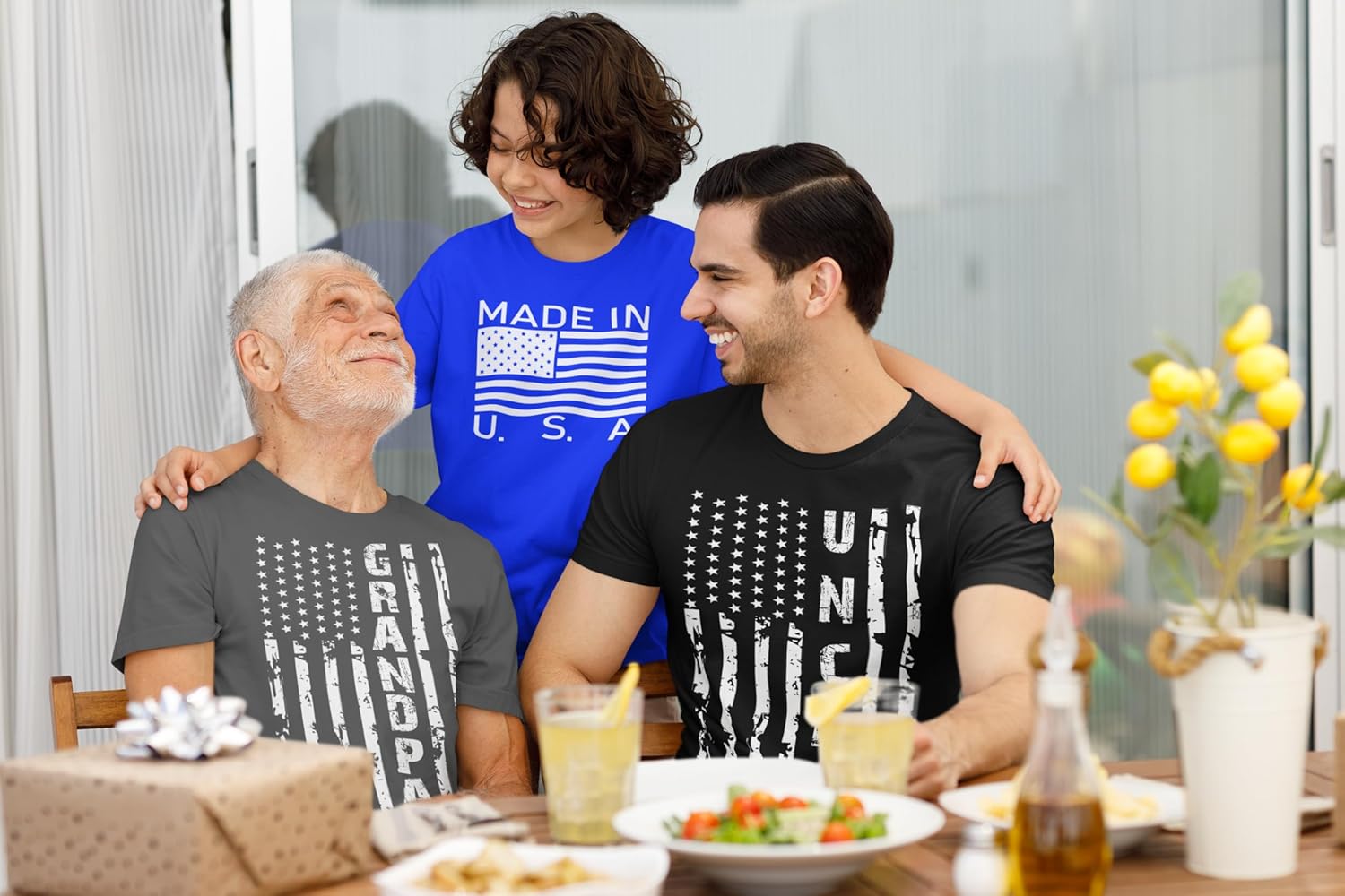 Kropsis Uncle Vintage American Flag Men's T-Shirt - Image 5