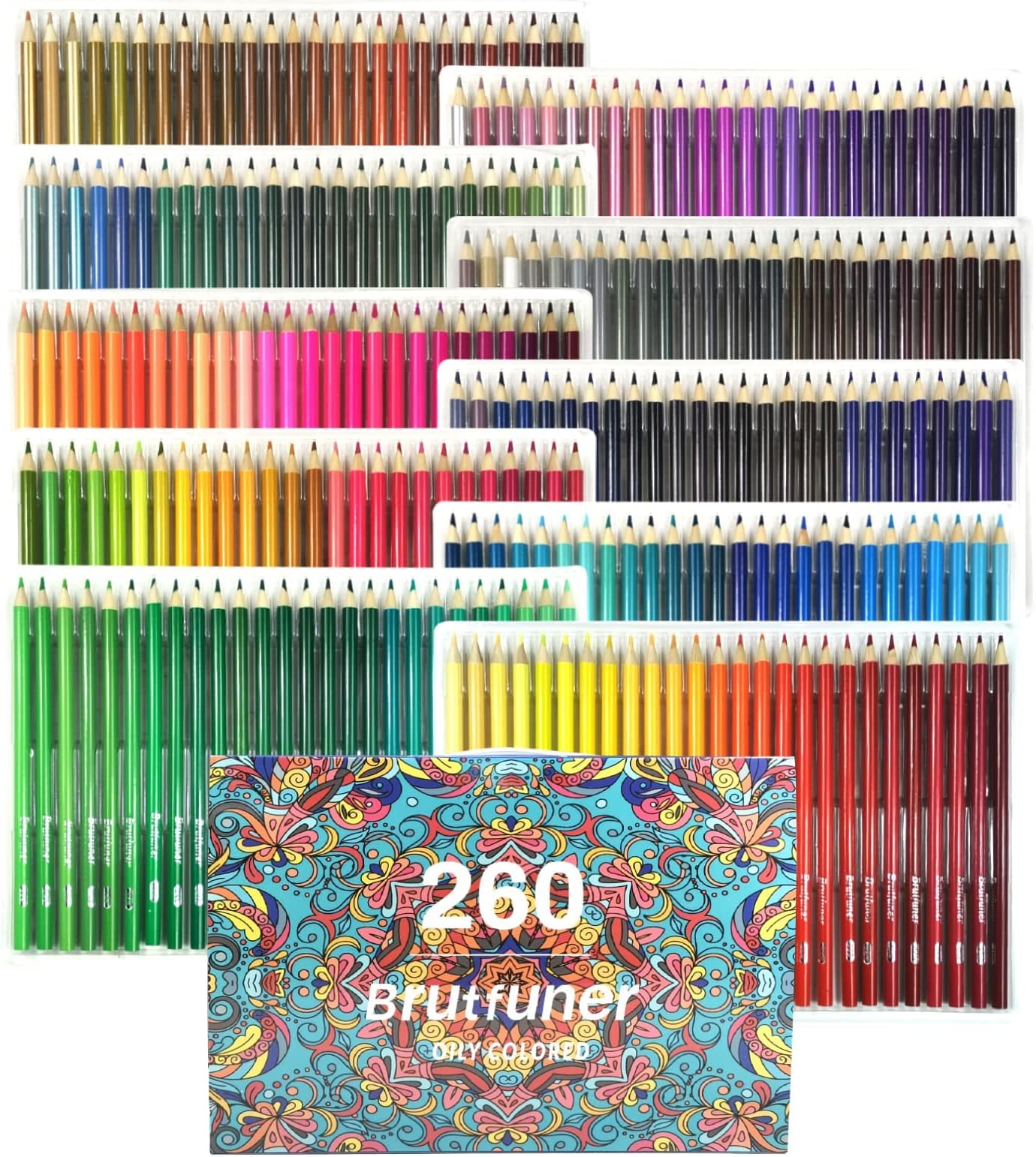 EiDevo Crayon de Couleurs Professionnel, 260 Crayons de Dessin et