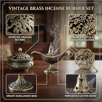 3-piece Fragrance Cone Holder, Fragrance Burner, Fragrance Cone Burner, Burner, Compact Design