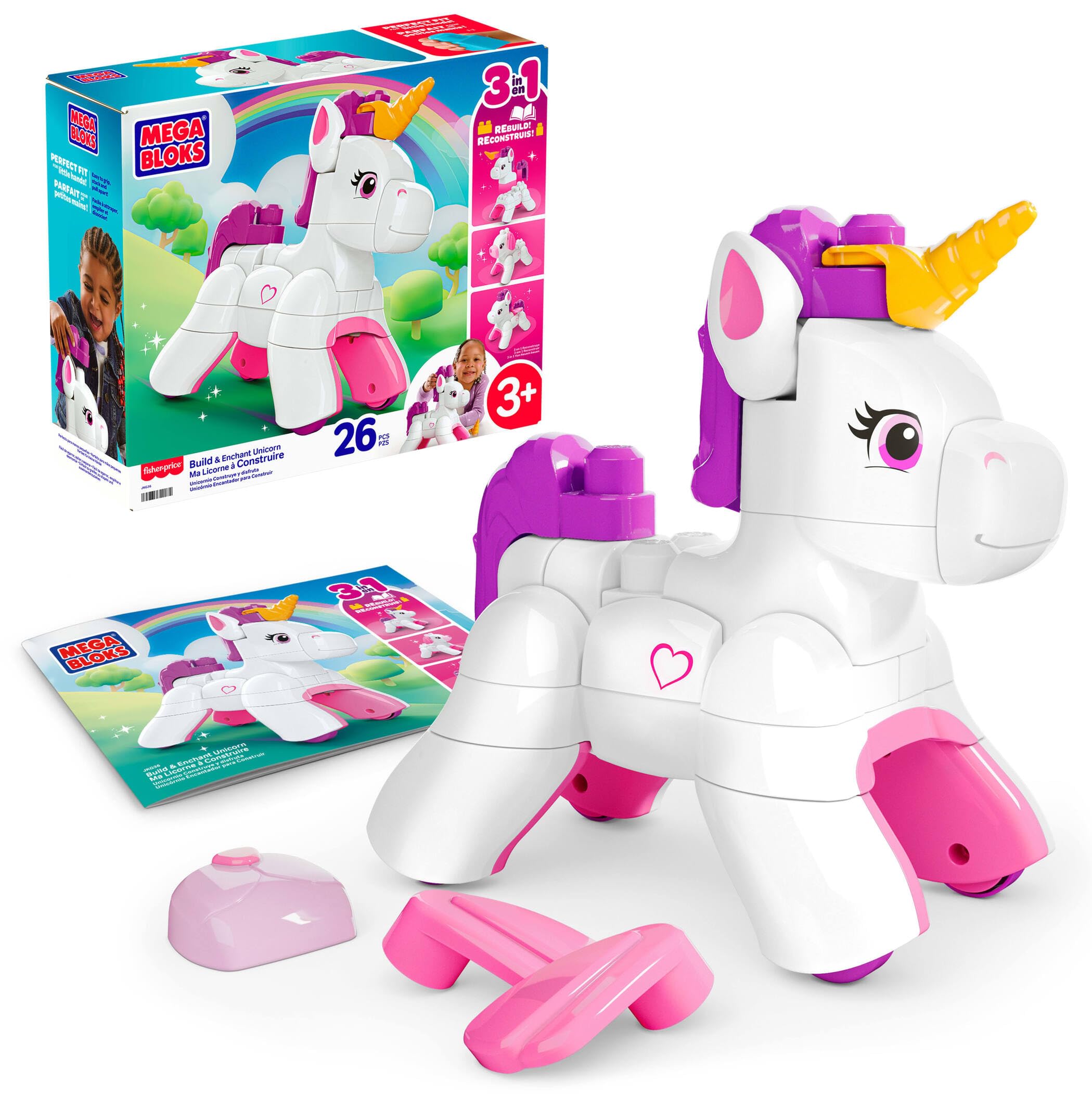 Mega Bloks Build and Enchant Unicorn Building Set