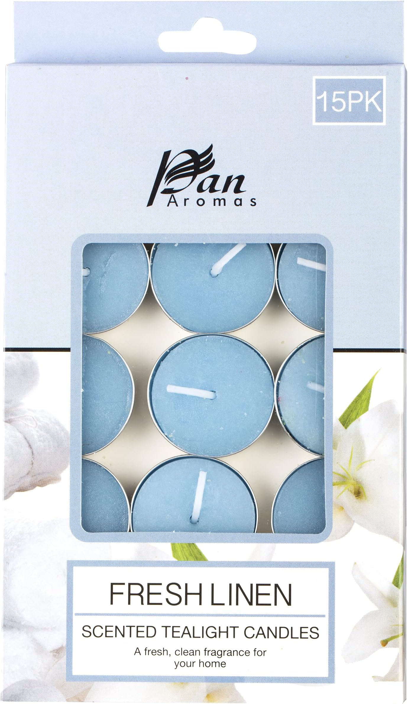 Pan Aromas15-Pack Scented Tealight Candle - Fresh Linen