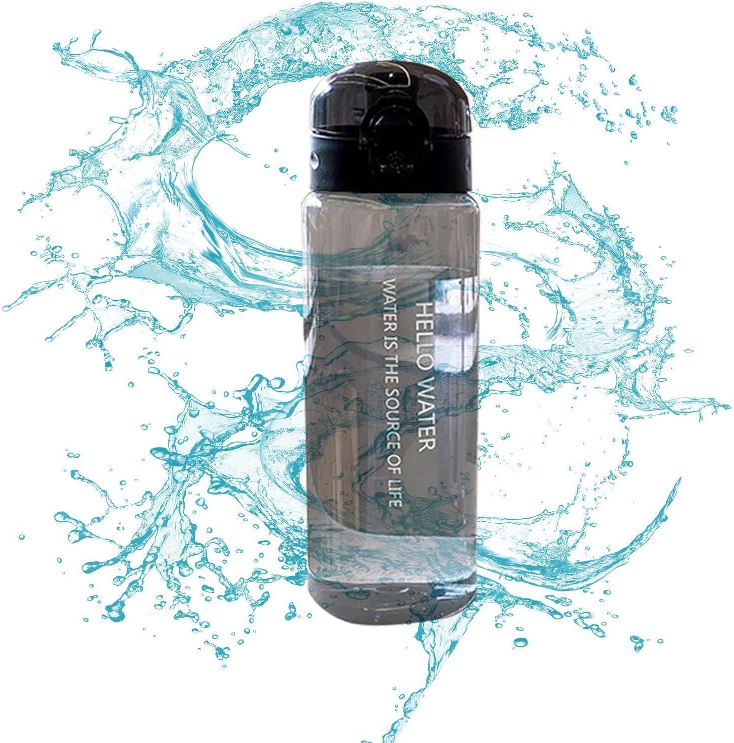Portable Water Bottles - Liter Portable with Clear Fresh Water, Circular Water Bottle with Straw | Reusable Outdoor Equipment, 360 Degree Leakproof for School