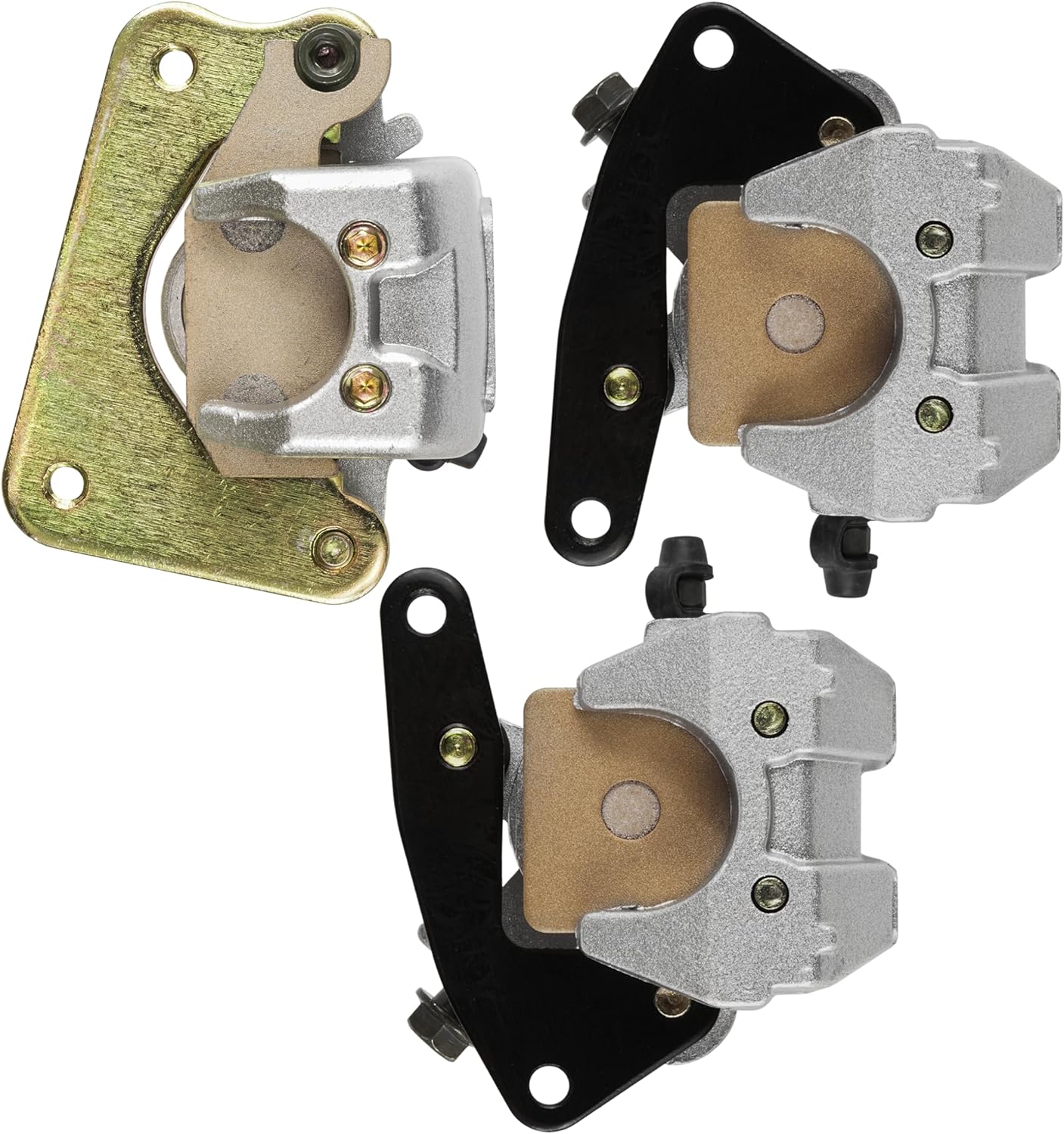 Caltric Front And Rear Brake Caliper with Pads Compatible with Yamaha Kodiak 450 Yfm450 4X4 2003-2004