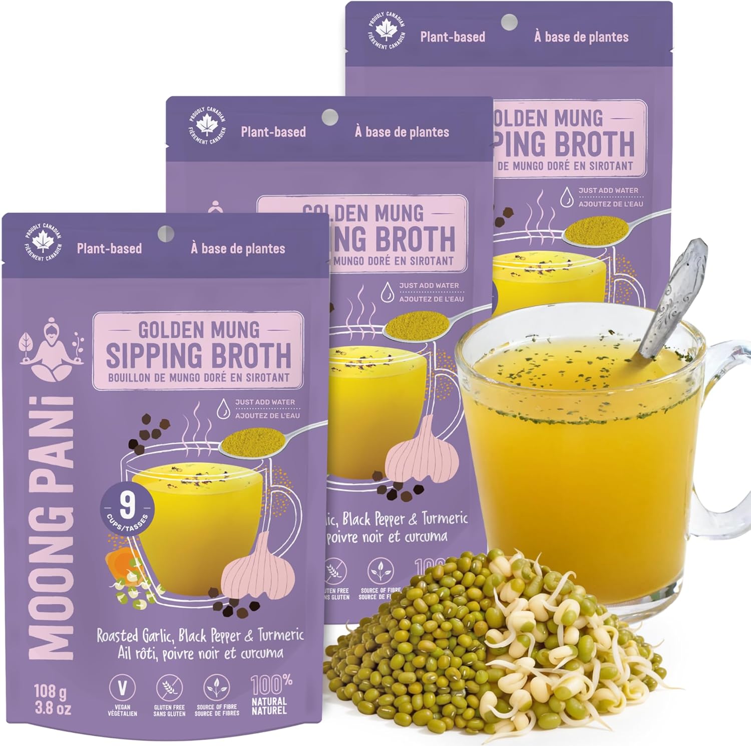 Whole Mung Sipping Broth Powder Roasted Garlic Bla Pepper