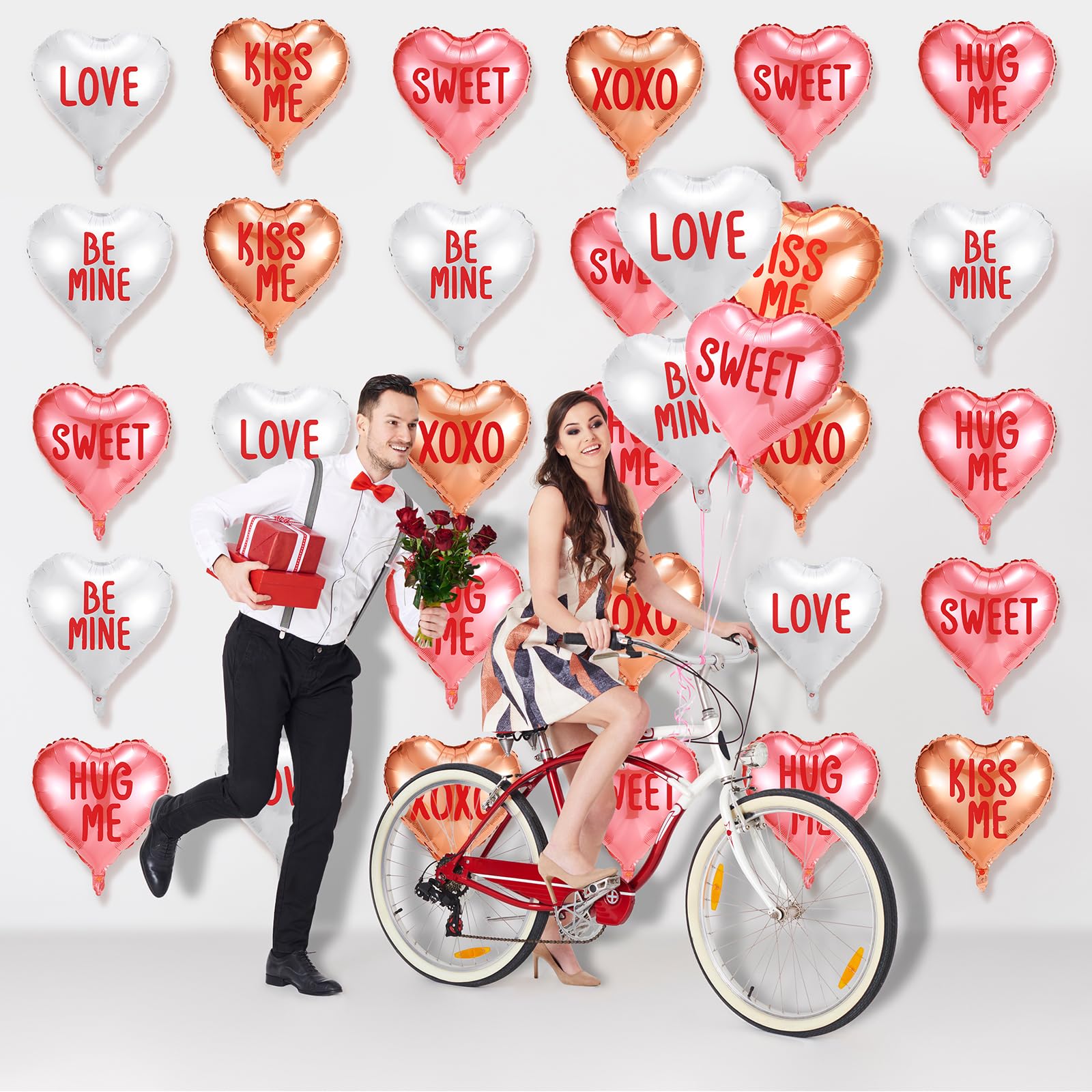 Snapklik.com : 30 Pcs Valentines Day Candy Heart Balloons 18 Inch Foil ...
