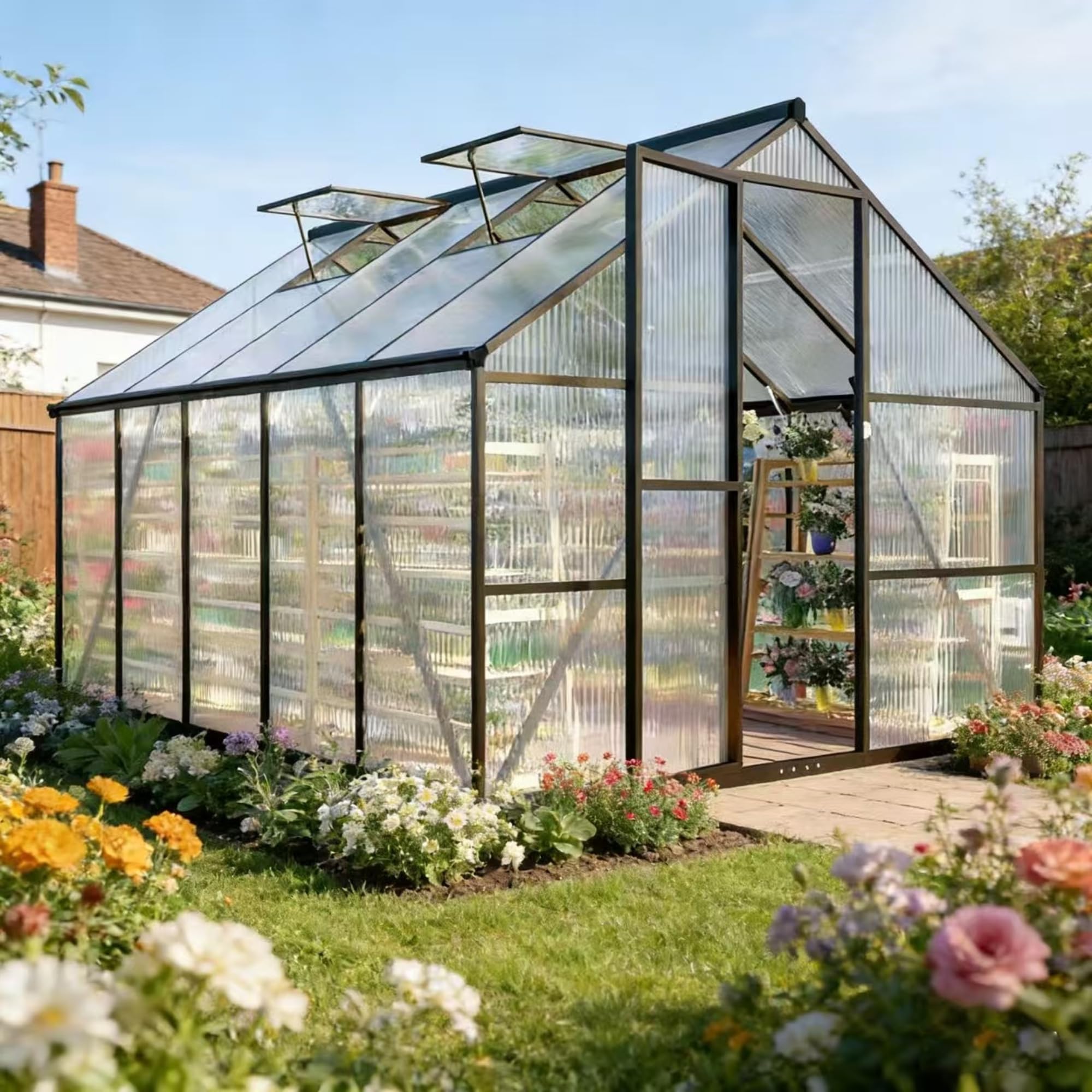 Jiliusure 8x10 FT Polycarbonate Greenhouse