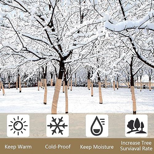 Miniatura 4 de 6 rollos de 7.8 x 9.8 pies de arpillera natural para plantas de invierno, vendaje de protección contra congelación, envoltura de corteza de tela