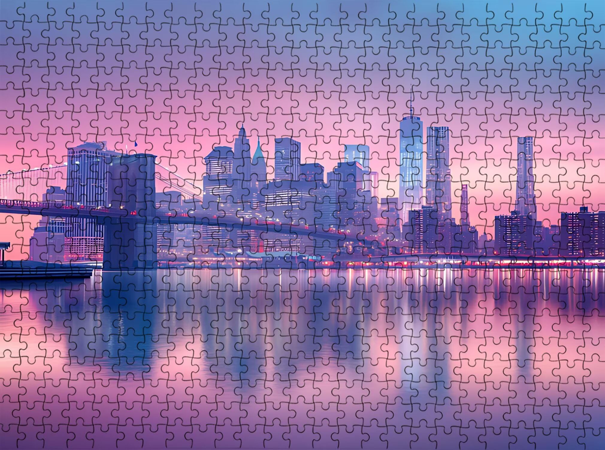 Città ponte Puzzle 5000 Pezzi per Adulti, Puzzle in Legno - Collezione Classica con Poster Incluso - Sfida di Concentrazione e Passatempo Antistress, Gioco Educativo per Famiglia, 156 x 105 cm f0-52