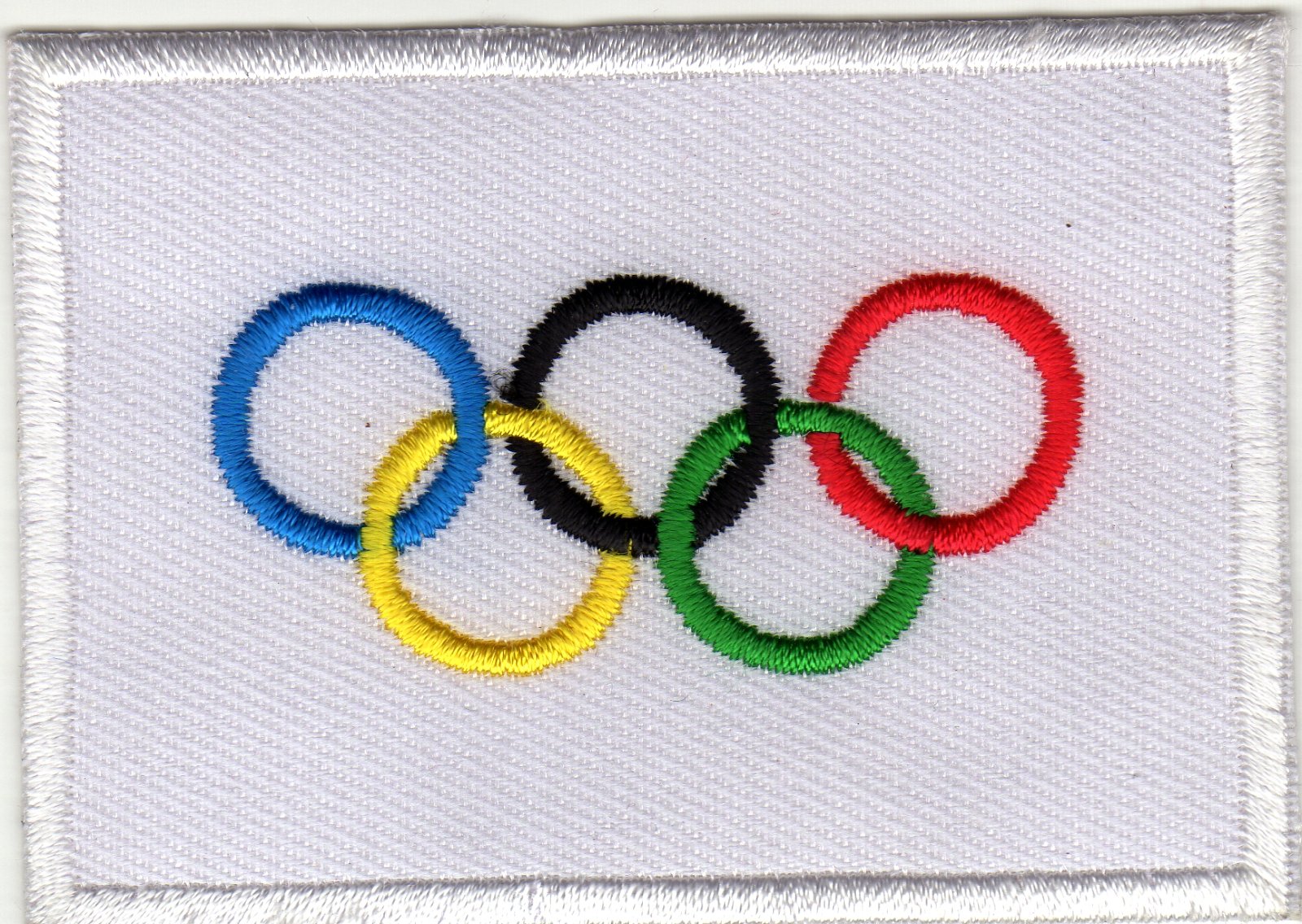 Iron on Patch Sew on Embroidered Application Olympic Flag Banner Ensign IOC Sport Games Tournament