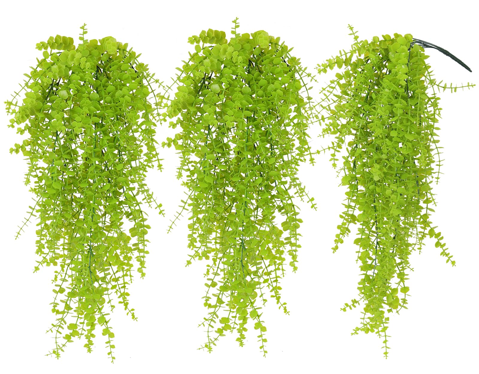 Fake Hanging Plants Faux Vine Leaves Artificial Green Eucalyptus Plants Fake Hanging Eucalyptus Leaf Plant Decorate Indoors Outdoors Decor of Living Room Kitchen Yard Garden Bedroom Wall(Light Green)