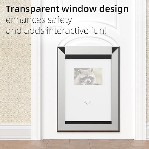 Miniatura 7 de Puerta resistente para perros con doble panel de bloqueo deslizante, puerta grande de aluminio resistente de eficiencia energética, fácil