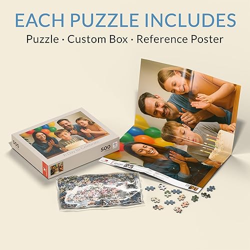 Miniatura 10 de MyPuzzle Rompecabezas de fotos personalizable, rompecabezas personalizado hecho a partir de tu propia imagen, regalo ideal para cumpleaños, día de