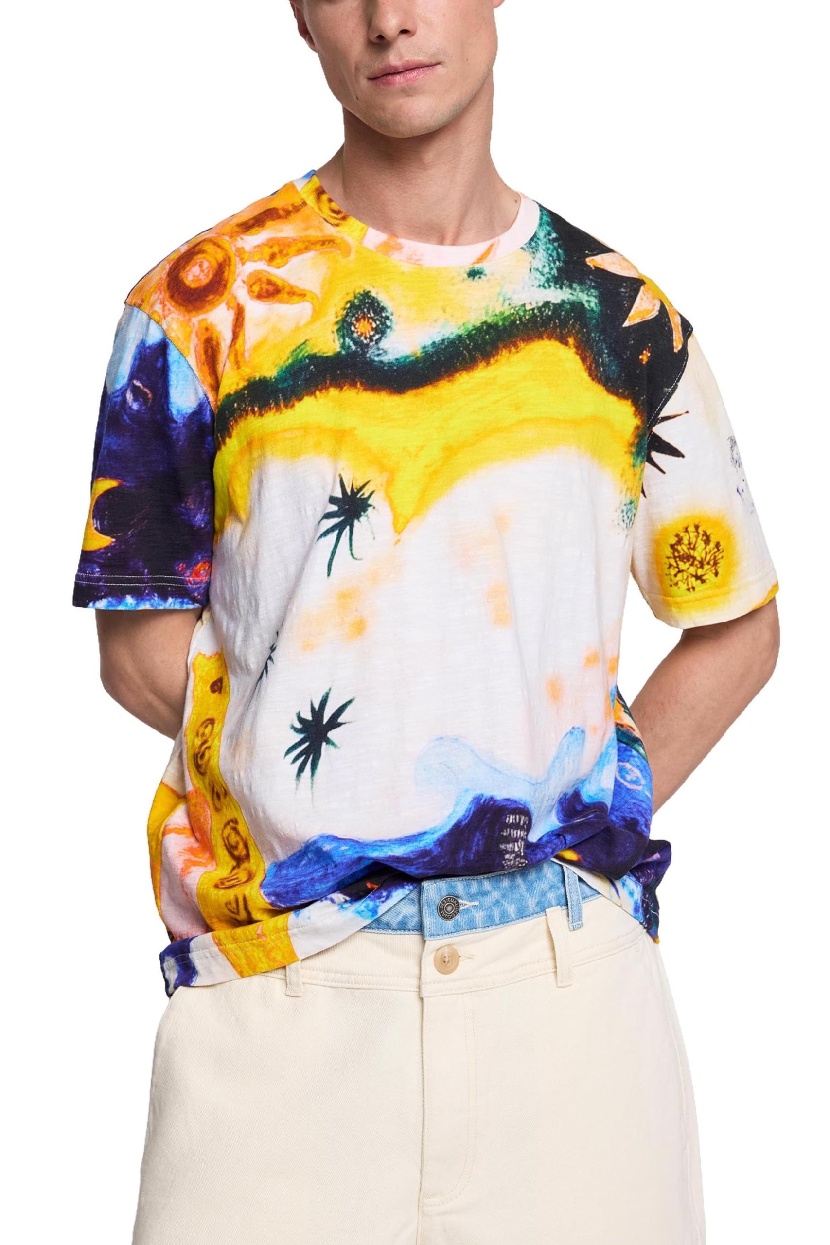 Desigual Herren Blau -T-Shirt, Größe L